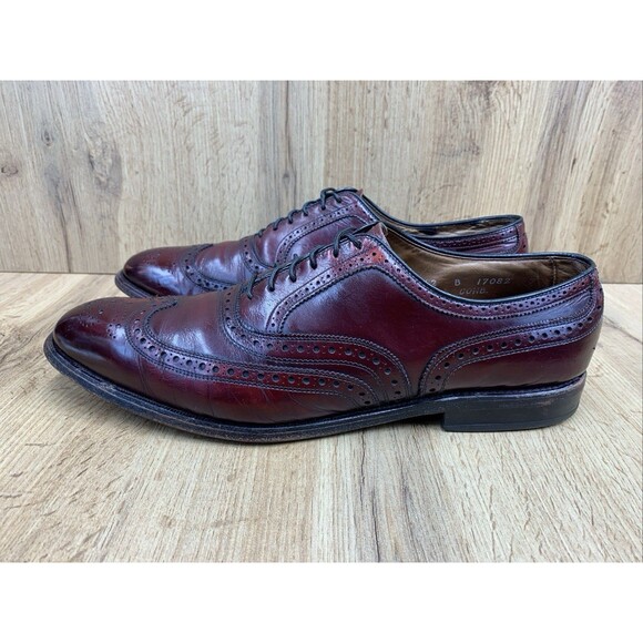 Allen Edmonds McAllister Burgundy Leather Wingtip Oxford Shoes  Mens Size 12 B - Picture 3 of 16